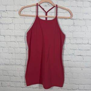 Lululemon Power Y Tank Top Size 8 Orange Racer Back Athleisure Athletic Gym
